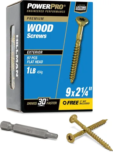 Vista 31 de Power Pro Tornillos de madera para exteriores de alta calidad, tornillos de cubierta multiusos #8 x 1-1/4 pulgadas para proyectos al aire libre