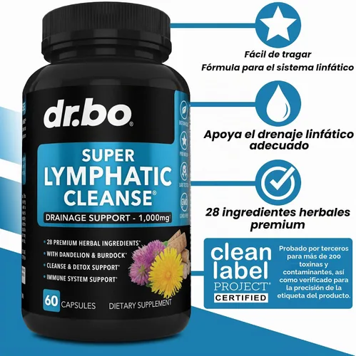 Vista 2 de Suplementos de Drenaje Linfático en Píldoras - Apoyo Linfático Limpieza Total Herbal Productos Echinacea, Jengibre, Diente de León, Raíz Roja