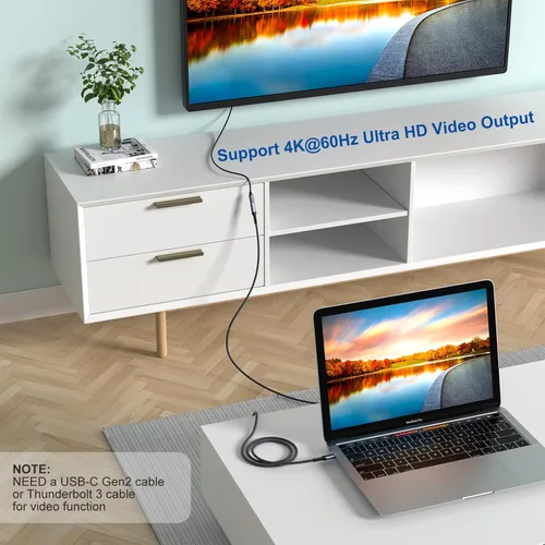 Vista 8 de OKRAY - Cable de extensión USB C de 3.3 pies USB 3.2 tipo C macho a hembra, carga rápida de 100 vatios/transferencia de datos de 10 Gbps/4K a 60 Hz