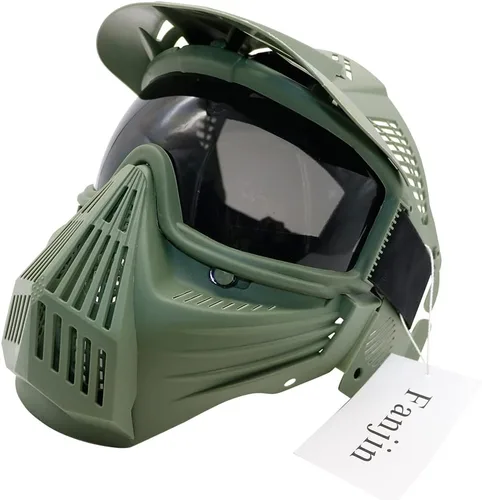 Vista 12 de Máscara de paintball, máscara de Airsoft, máscaras tácticas, equipo de cara completa con gafas resistentes a los impactos para caza