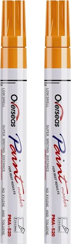 Vista 9 de Rotuladores de pintura permanentes plateados, paquete de 2 marcadores metálicos a base de aceite, punta media, secado rápido e impermeable