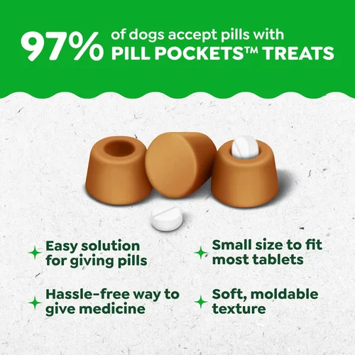 Vista 3 de Greenies Bolsillos para pastillas para perros de tamaño pequeño, pastillas para tabletas para perros, sabor a queso, bolsa de 3.2 onzas