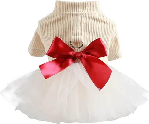 Vestido tutú para perros pequeños y niña, lindo vestido de princesa con lazo, ropa de verano para cachorros, Chihuahua Yorkies, vestido de verano