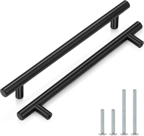 Vista 29 de Probrico Paquete de 5 tiradores de barra negra de centro a centro de 2-1/2 pulgadas, tiradores de cajón de 2 1/2 pulgadas, accesorios modernos