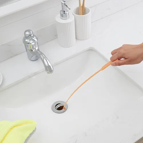 Vista 7 de Amazon Basics Herramienta flexible para eliminar obstrucciones de drenaje, eficaz para la limpieza del cabello y los desechos, 19.6 pulgadas