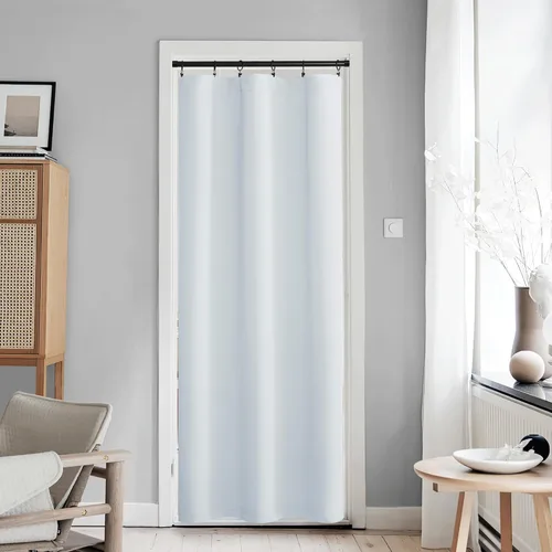 Vista 119 de NICETOWN Cortinas 100% opacas para puerta francesa, cortinas de privacidad para ventana, persianas de oscurecimiento de habitación de 25 x 64