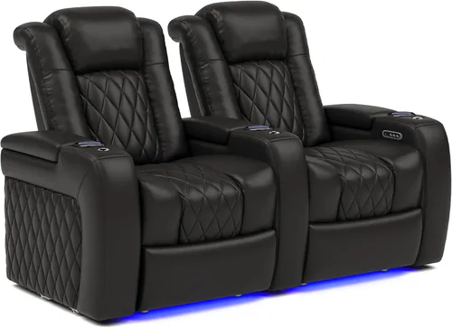 Vista 32 de Valencia Tuscany - Asiento de cine en casa, sillón reclinable eléctrico de piel de napa con espuma viscoelástica de gel frío, carga USB-C/USB-A