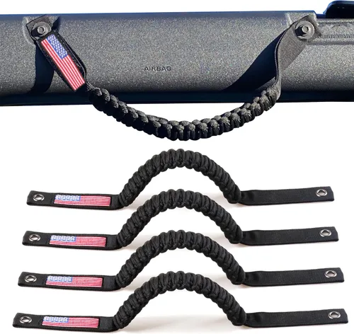 Vista 10 de Asas de Agarre para Barra Antivuelco para Ford Bronco 2021 2022 2023 2024 2025 de 2 Puertas 4 Puertas Accesorios Mango de Agarre de Paracord, Sin