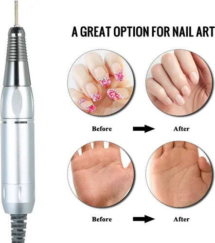 Vista 8 de Profesional Eléctrico Nail Art Drill Pen Handle File Polish Grind Machine Handpiece Manicura Pedicura Herramienta Accesorios de Arte de Uñas Astilla