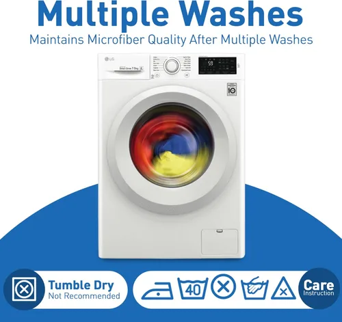 Vista 5 de Paño de limpieza de microfibra - Paquete de 12 - 4 colores surtidos - 12 x 12 pulgadas - Toalla de microfibra versátil y lavable para automóviles