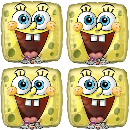 Vista 2 de Anagram Globos de aluminio para fiesta de cumpleaños de Bob Esponja, suministros para decoración de ramo de globos, multicolor, con licencia