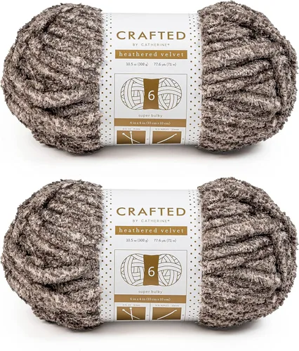 Vista 51 de Crafted By Catherine Luxe Velvet - Ovillo de hilo sólido de terciopelo, paquete de 2 unidades (10.5 onzas, 98 yardas cada madeja), color negro