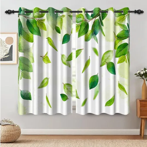 Vista 22 de Cortinas opacas para ventana con vista de cascada, día soleado, amanecer, primavera, paisaje natural, cortinas de ventana con aislamiento térmico