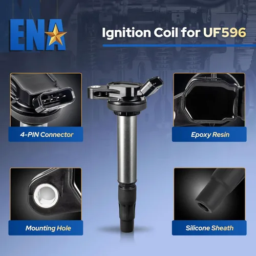 Vista 3 de ENA Juego de 4 bobinas de encendido compatibles con Toyota Corolla Prius V Matrix CT200H Scion XD 2009 2010 2011 2012 2013 2014 2015 2016 2017 2018