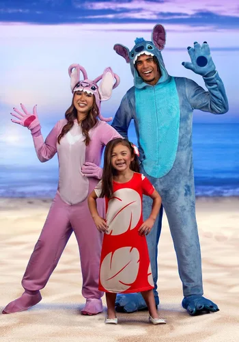 Vista 4 de Disney Lilo and Stitch - Disfraz de ángel para niñas, disfraz con capucha para Halloween, juego de rol de Lilo y Stitch