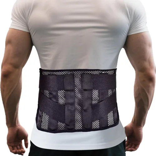 Vista 4 de Cinturón de soporte de espalda ultra fino y transpirable, cinturón ajustable para aliviar el dolor de espalda baja, ciática y soporte de postura