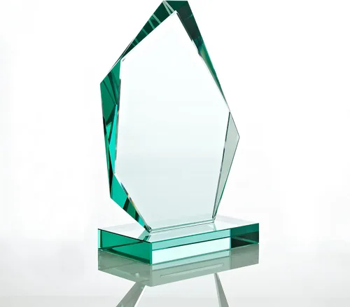 Vista 5 de Baudville Trofeo de cristal de jade grabado, premio para empleados, en forma de pico con detalles cincelados y base rectangular, grabado