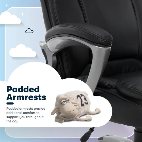 Vista 6 de Serta Fairbanks - Silla de oficina ejecutiva grande y alta, ergonómica, cómoda, con respaldo alto, sillas de computadora con soporte lumbar, cojín