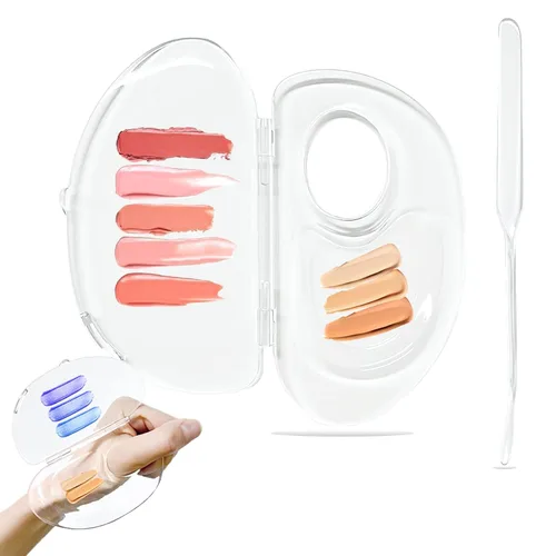 Vista 8 de Espátula de maquillaje coreana, espátula de maquillaje coreana Picasso, espátula de base coreana, espátula coreana profesional y paleta de mezcla