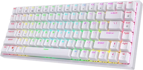 Vista 9 de RK ROYAL KLUDGE RK84 Teclado mecánico inalámbrico RGB 75% triple modo BT5.0/2.4G/USB-C con intercambio rápido, teclado inalámbrico de 84 teclas
