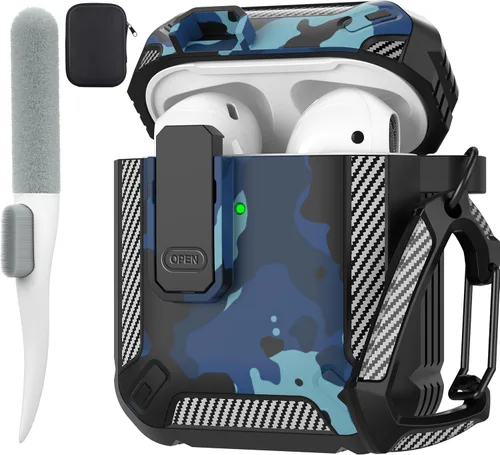 Vista 12 de Maxjoy Funda para AirPods Pro de 2ª/1ª generación con cerradura, funda protectora para AirPods Pro 2 con llavero compatible con Apple AirPod Pro2