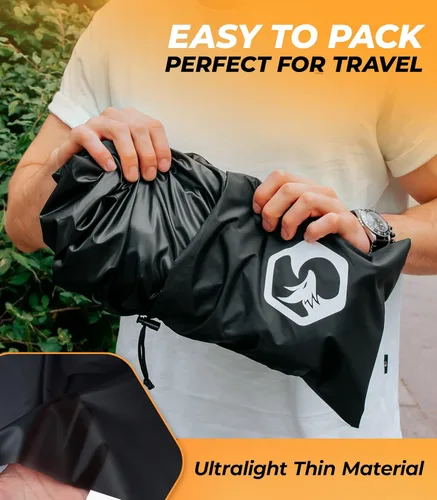 Vista 4 de Foxelli Traje de lluvia impermeable – Ropa impermeable duradera transpirable ligera para hombres y mujeres, perfecto para motocicleta, golf, pesca