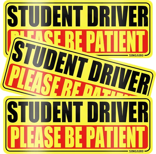 Vista 7 de SINGARO Nuevo imán de conductor para automóvil, con texto en inglés "Please Be Patient New Driver", 3 unidades, magnéticos, reflectantes, novatos