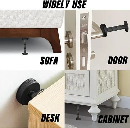 Vista 5 de Adjustable Threaded Headboard Stoppers/Bumper Against Wall, 4 Pack Behind Bed Frame Protector Antishake Tool, Bed Shake Support Stabilizer Device