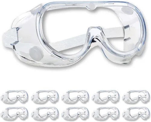 Vista 11 de ATERET Gafas de seguridad protectoras antivaho I Gafas ligeras ajustables con lentes transparentes I Gafas de protección contra salpicaduras químicas