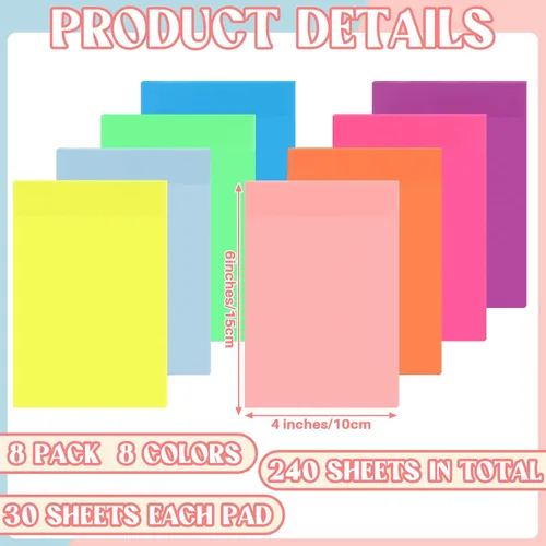 Vista 2 de Yinder Notas adhesivas transparentes de 4 x 6 pulgadas, notas adhesivas translúcidas, impermeable, transparente, autobloc de notas transparente