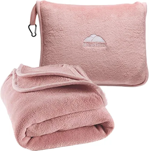 Vista 21 de BlueHills Manta de Viaje Suave Premium Almohada Manta de Avión Empaquetada en Bolsa Suave Funda de Almohada con Correa de Equipaje de Mano Clip
