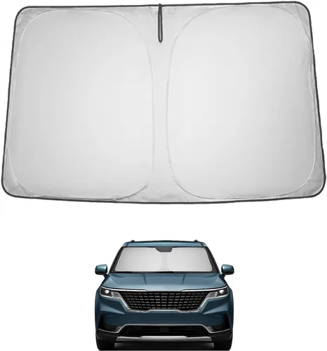 Vista 135 de Proadsy Parasol para parabrisas Rivian R1S 2022-2025 2026 de 4 capas plegable, protector de parasol frontal que bloquea los rayos UV, mantiene