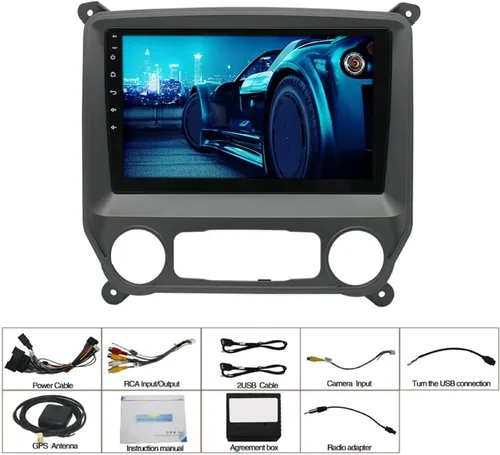 Vista 9 de Radio estéreo Android 12 para Chevrolet Silverado y GMC Sierra (2014-2018). Pantalla IPS de 10 pulgadas Octa Core 4GB+64GB Carplay inalámbrico