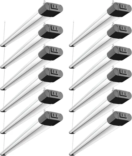 Vista 9 de BBOUNDER Paquete de 12 Luces LED Conectables para Taller con Reflector, Luz Diurna Súper Brillante de 5000K, 4400 LM, 4 Pies, Luminaria Integrada