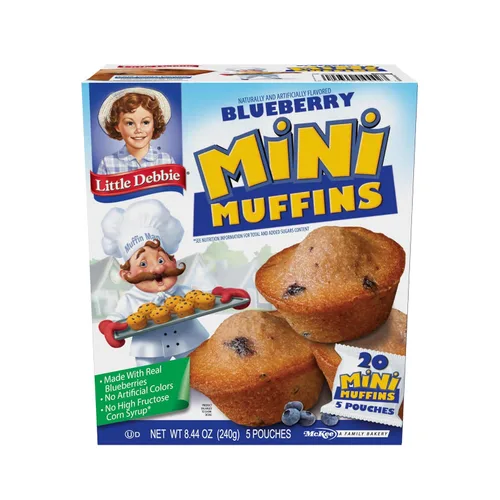 Vista 9 de Little Debbie Paquete variado de mini muffins, pastel de cumpleaños, arándanos, chispas de chocolate (1 caja cada uno)