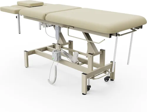 Vista 8 de Mesa de masaje eléctrica profesional, 2 motores, elevación eléctrica hidráulica, funciones de elevación de cintura y altura ajustables