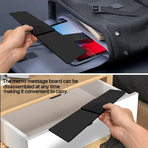 Vista 2 de Tablero de notas de acrílico desmontable y soporte para tablero de mensajes por pantalla de computadora, soporte de notas adhesivas, panel