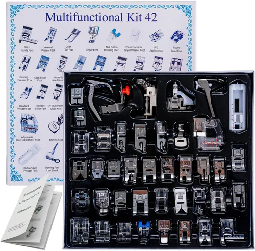 Juego de pies prensatelas de máquina de coser profesional para el hogar, para máquinas de coser Brother, Babylock, Singer, Janome, Elna, Toyota, New