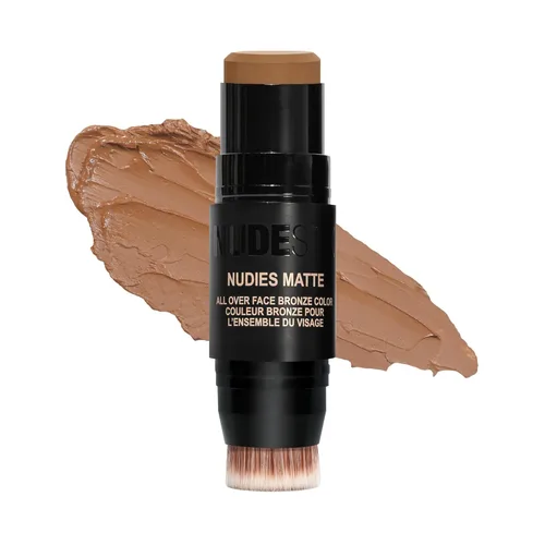 Vista 16 de Nudestix Nudies Bronze All Over Matte Bronzing Stick – 3-in-1 Cream Bronzer for Cheeks, Eyes & Lips with Built-In Brush Natural Contour & Sunkissed