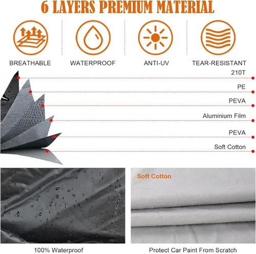 Vista 2 de Fundas impermeables para automóvil de repuesto para Subaru Ascent 2019-2025, 6 capas para todo clima, cubierta de automóvil de ajuste personalizado