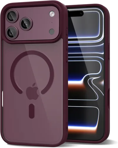 Vista 220 de oakxco Funda magnética transparente compatible con Magsafe, delgada, transparente, no amarillea, híbrida de silicona suave y cubierta protectora