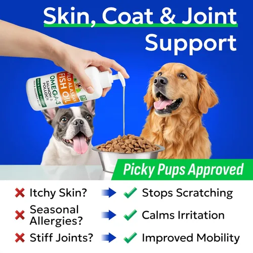 Vista 2 de Bark&Spark Aceite de pescado para perros – Omega-3 natural – Apoyo para la piel y el pelaje – Suplemento alimenticio líquido para mascotas – EPA