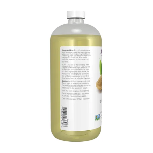Vista 3 de NOW Foods Solutions, aceite de almendras dulces, aceite hidratante 100% puro, promueve una piel de aspecto saludable, aceite sin perfume, 32 onzas