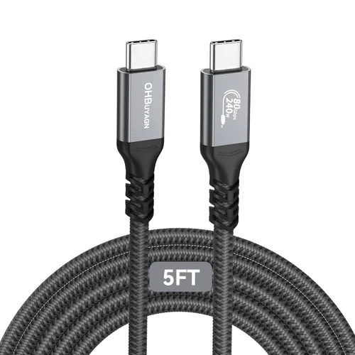 Vista 11 de Cable USB 4 V2 de 80 Gbps para cable corto Thunderbolt 4 de 1.64 pies, ancho de banda Boost 120Gbps para 16K/Dual 8K, PD 240W carga rápida para USB
