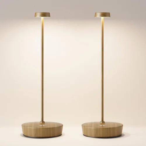 Vista 9 de Paquete de 2 lámparas de mesa LED inalámbricas, luz de mesa recargable, lámpara de mesa regulable de 3 colores, luz de mesa portátil