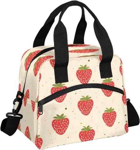 Vista 9 de Lonchera térmica de cocodrilo para mujeres y hombres, reutilizable, bolsa enfriadora, bolsa grande a prueba de fugas con correa de hombro ajustable