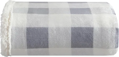 Vista 15 de Eddie Bauer - Manta Decorativa, Ropa de Cama de Vellón Cepillado y Sherpa Suave, Manta para Sofá y Cama (Bunkhouse Plaid Beige, 50" x 60")