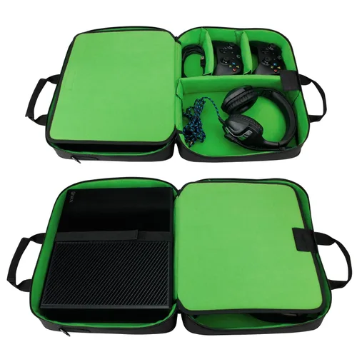 Vista 3 de USA GEAR Console Carrying Case - Xbox Travel Bag Compatible with Xbox One and Xbox 360 with Water Resistant Exterior and Accessory Storage for Xbox