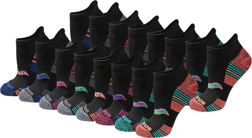 Saucony Calcetines deportivos de rendimiento para mujer RunDry con tabique en el talón, disponibles en tallas S-L (8, 16, 24 pares)