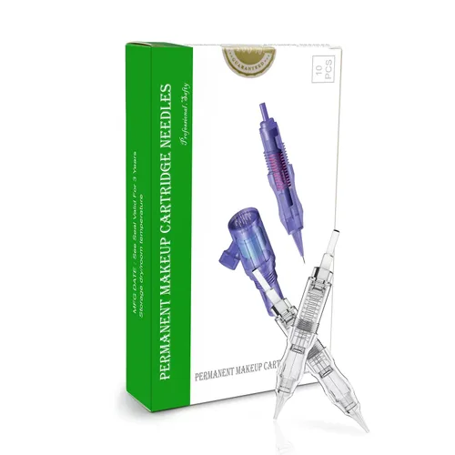 BIOMASER - Agujas de cartucho – 10 agujas esterilizadas de cartucho de maquillaje permanente, hilo de rosca, aguja de tatuaje para máquina de